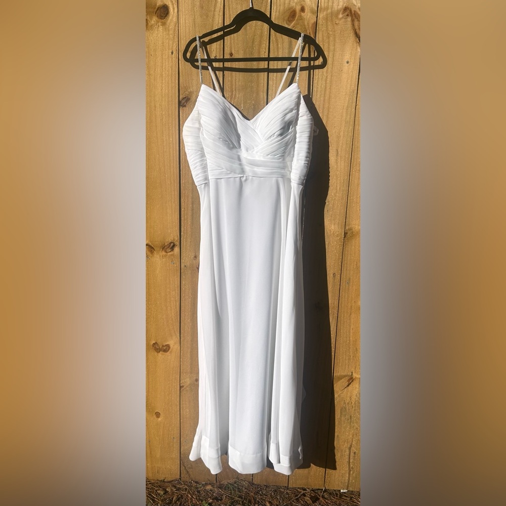 White Christian Wu Celebration Sparkle Strap Dress, size 20, worn once!